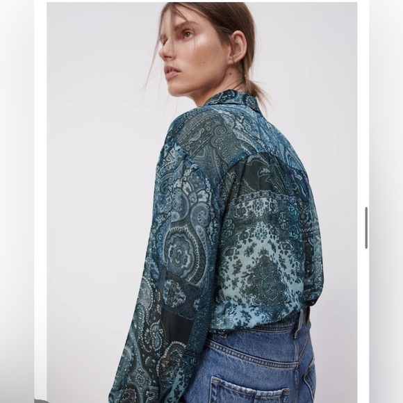 Semi-Sheer Printed Shirt - Picture 3 of 6